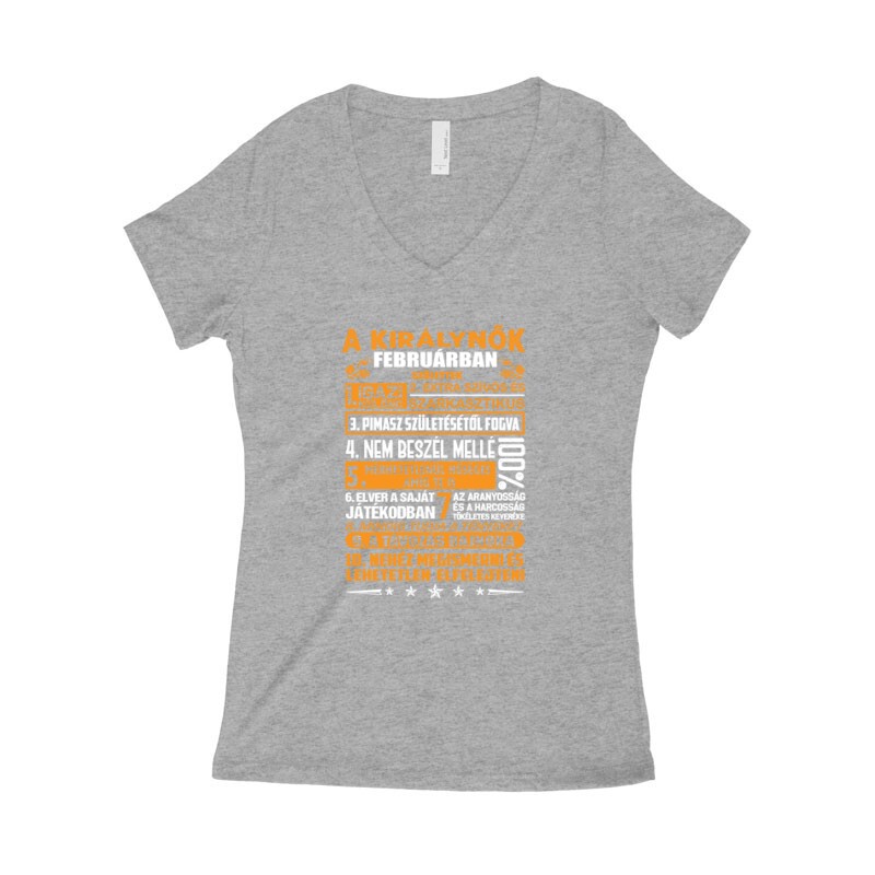 Igazi Különc Kiráynők - Február Női póló V kivágott