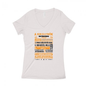 Igazi Különc Kiráynők - Október Női póló V kivágott