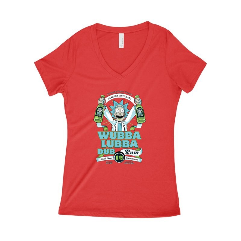 Wubba Lubba dub rum Női póló V kivágott