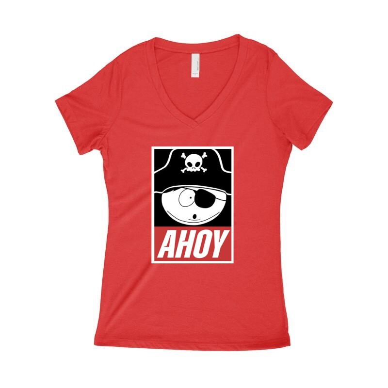 Rick Morty Ahoy Női póló V kivágott