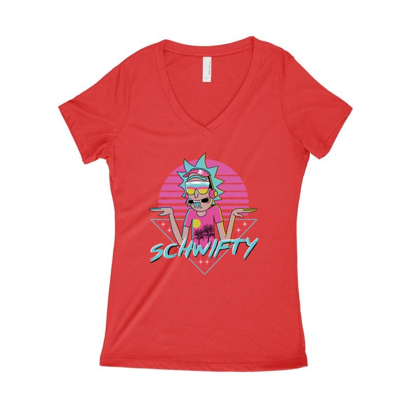 Schwifty Neon Női póló V kivágott