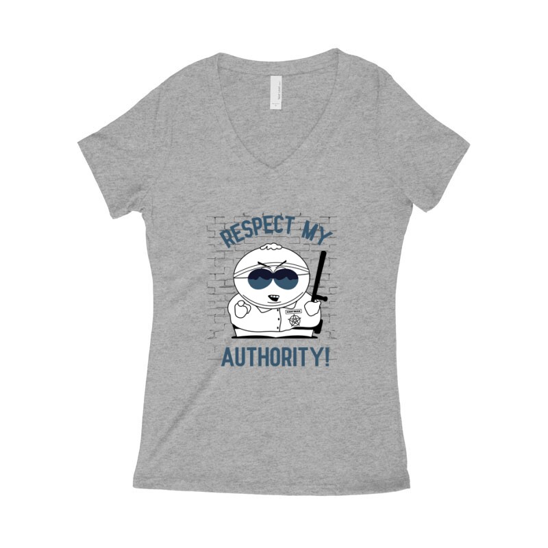 Respect My authority 2 Női póló V kivágott