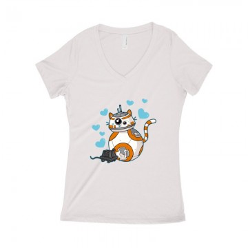 Love Robot Női póló V kivágott