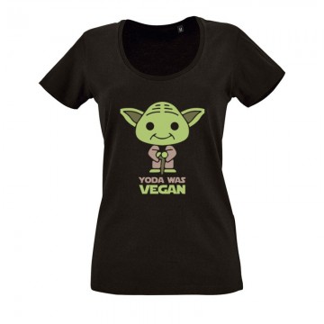 Yoda was vegan O nyakú női póló