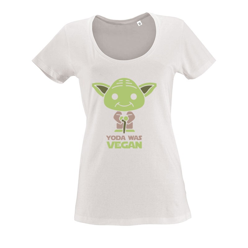 Yoda was vegan O nyakú női póló