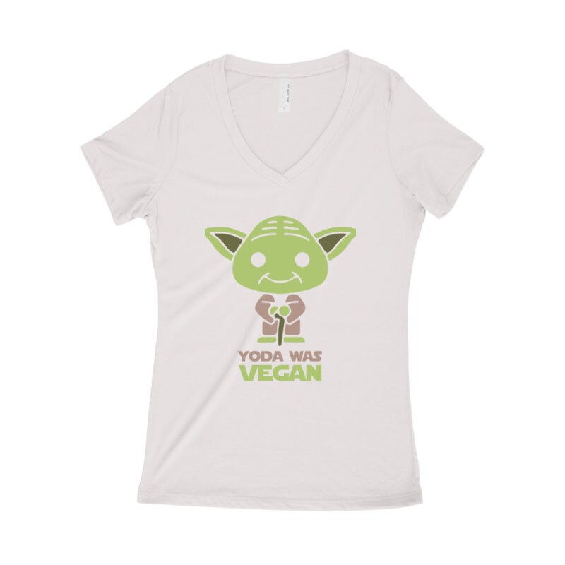 Yoda was vegan Női póló V kivágott