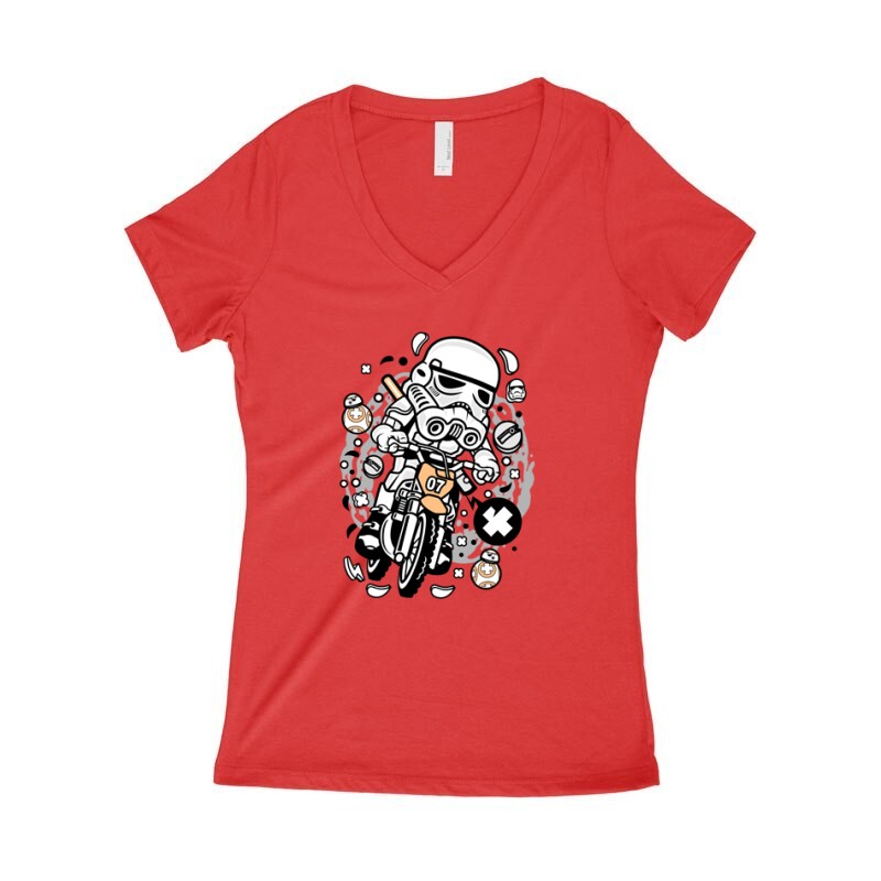 Trooper Motocross Női póló V kivágott