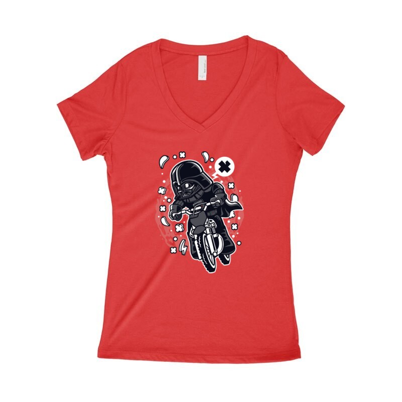 Vader Motocross Rider Női póló V kivágott