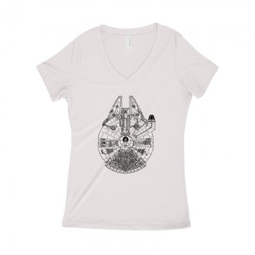 Millennium Falcon Női póló V kivágott