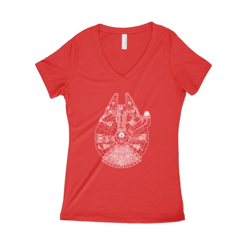Millennium Falcon Női póló V kivágott