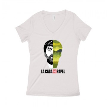 Bogota city & face Női póló V kivágott