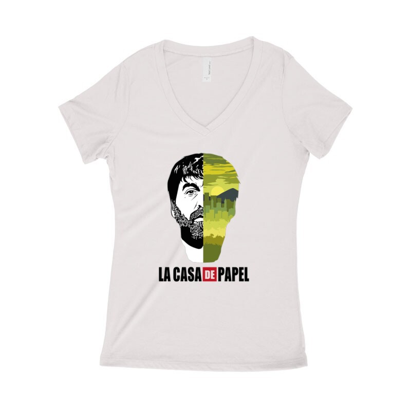 Bogota city & face Női póló V kivágott