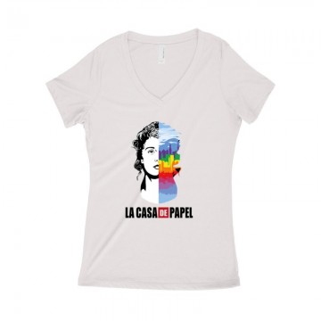 Stockholm City & Face Női póló V kivágott