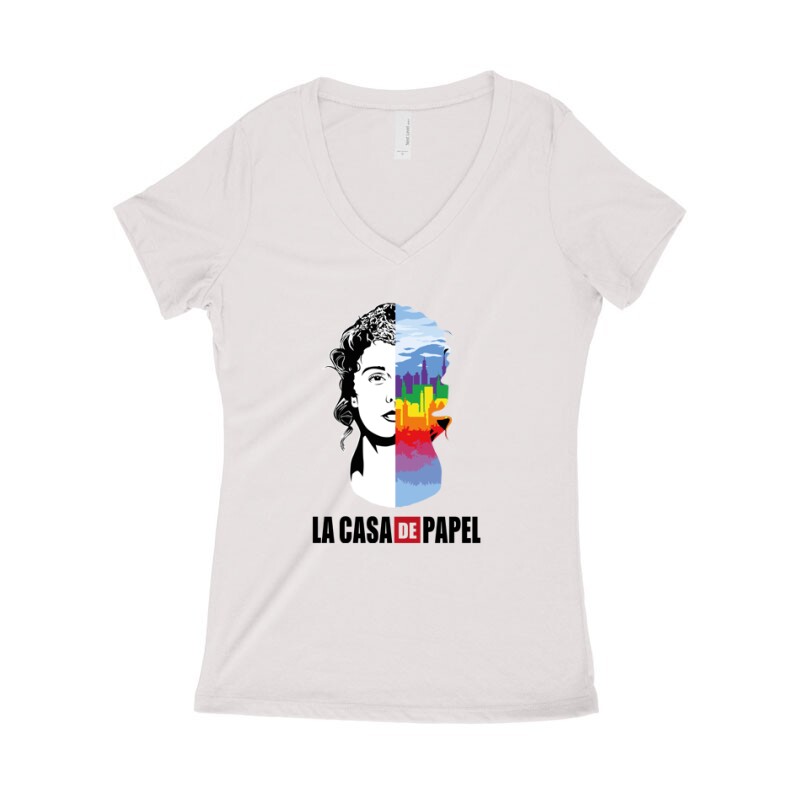 Stockholm City & Face Női póló V kivágott