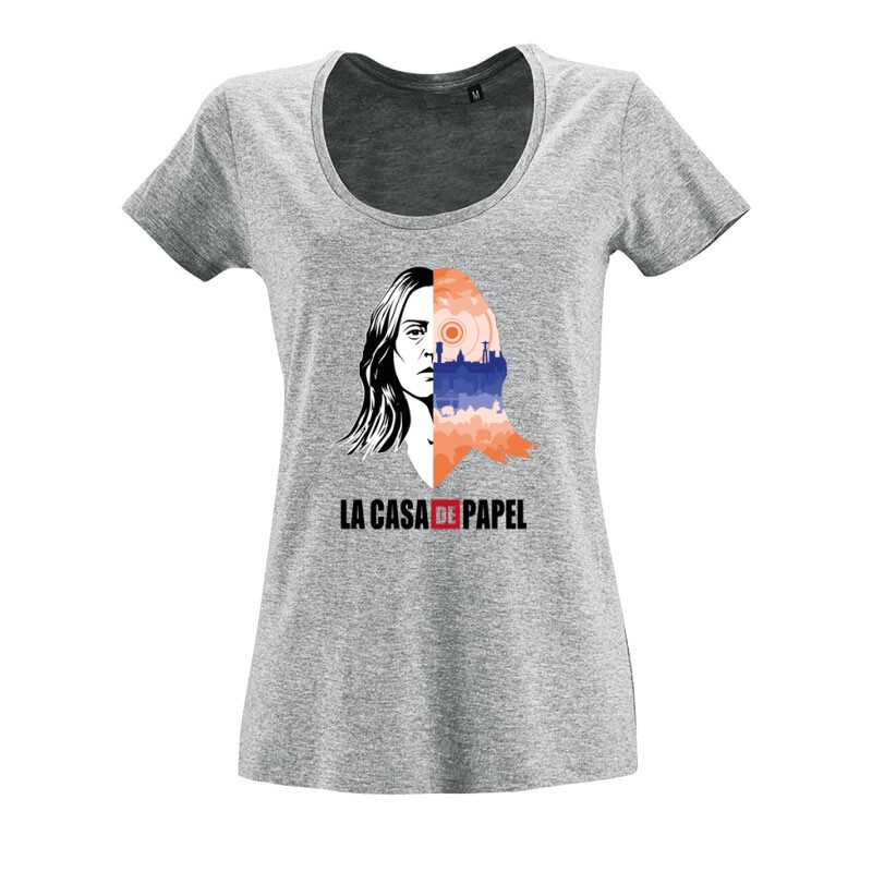 Lisszabon City & Face O nyakú női póló