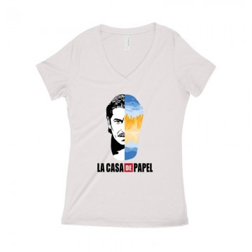 Marseille City & Face Női póló V kivágott