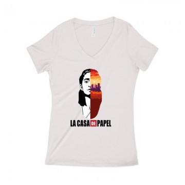 Nairobi City & Face Női póló V kivágott