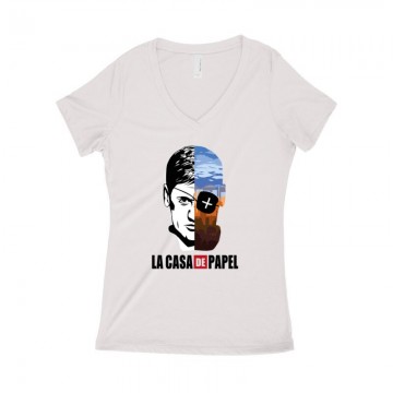 Palermo City & Face Női póló V kivágott