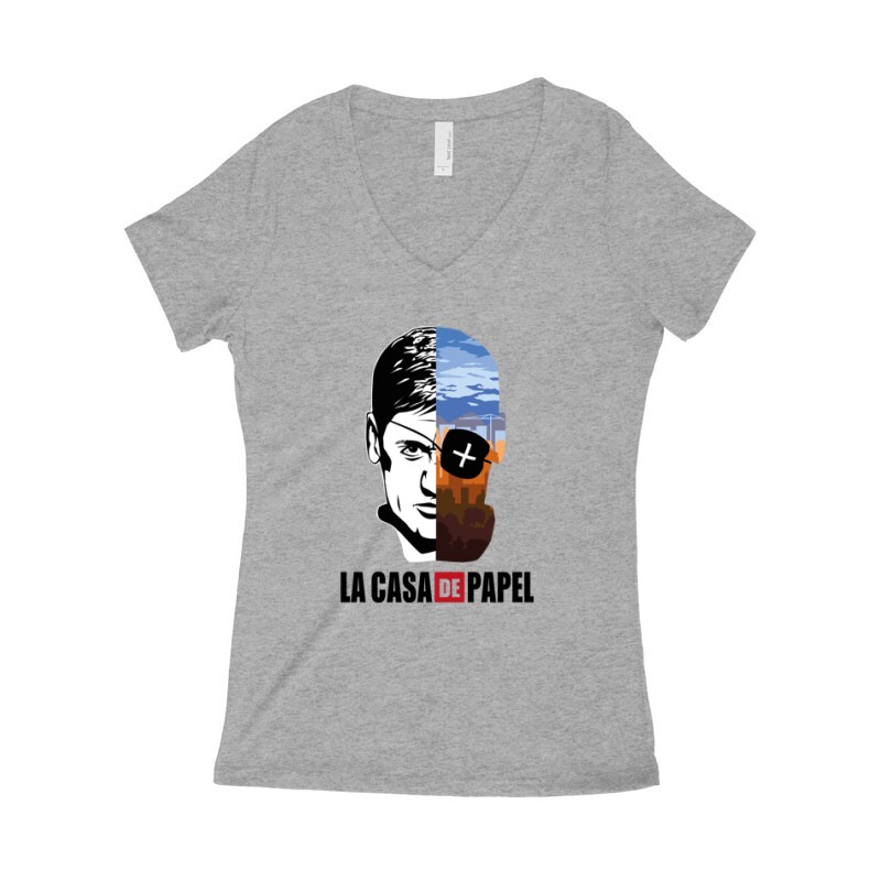 Palermo City & Face Női póló V kivágott