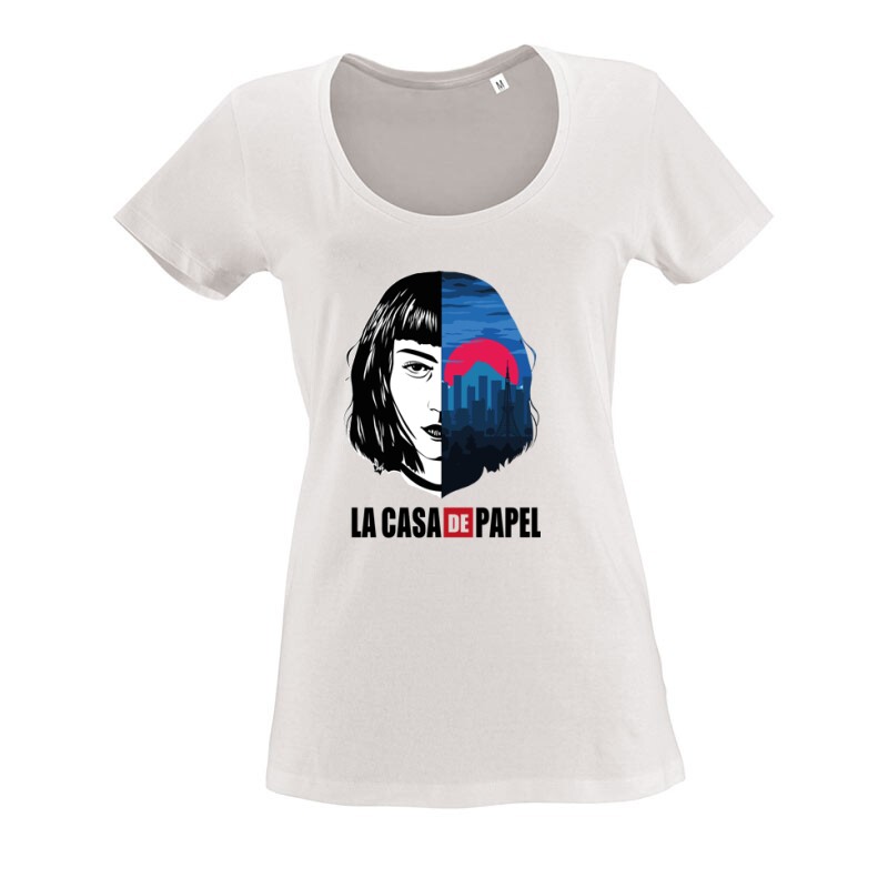 Tokyo City & Face O nyakú női póló