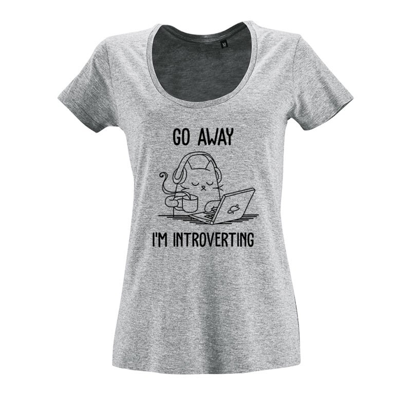 I'm Introverting O nyakú női póló