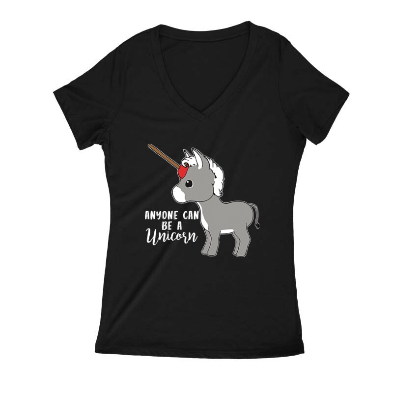 Bárki lehet Unikornis Női V Kivágott póló