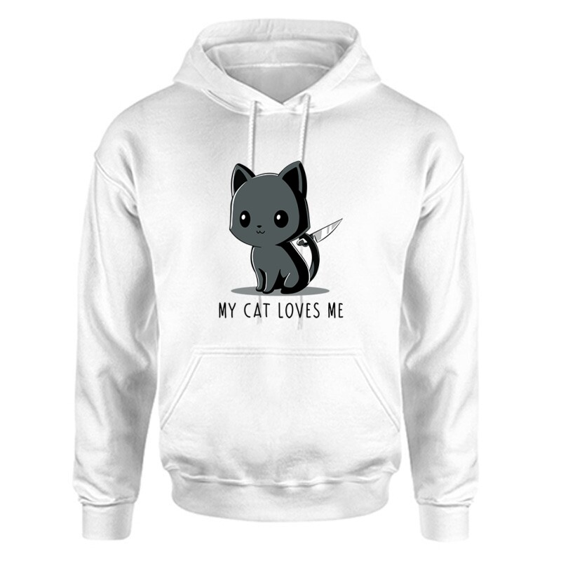My Cat Loves Me Unisex Kapucnis Pulcsi