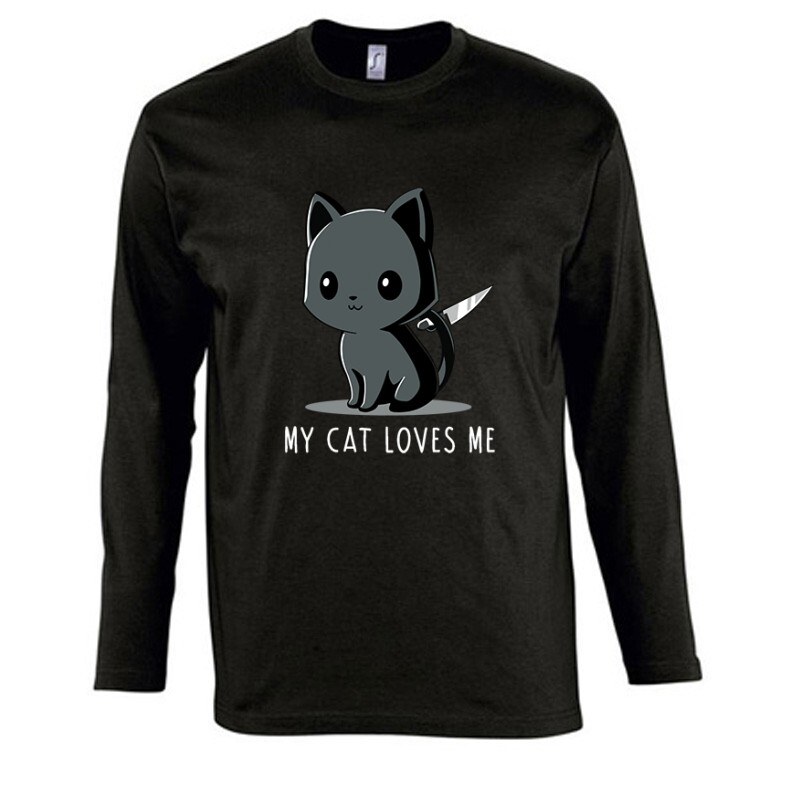 My Cat Loves Me Hosszú Ujjú Póló