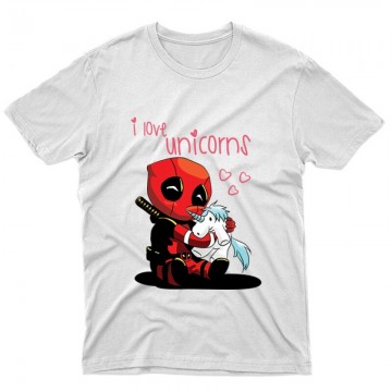 I Love Unicorns (Deadpool) Unisex Póló