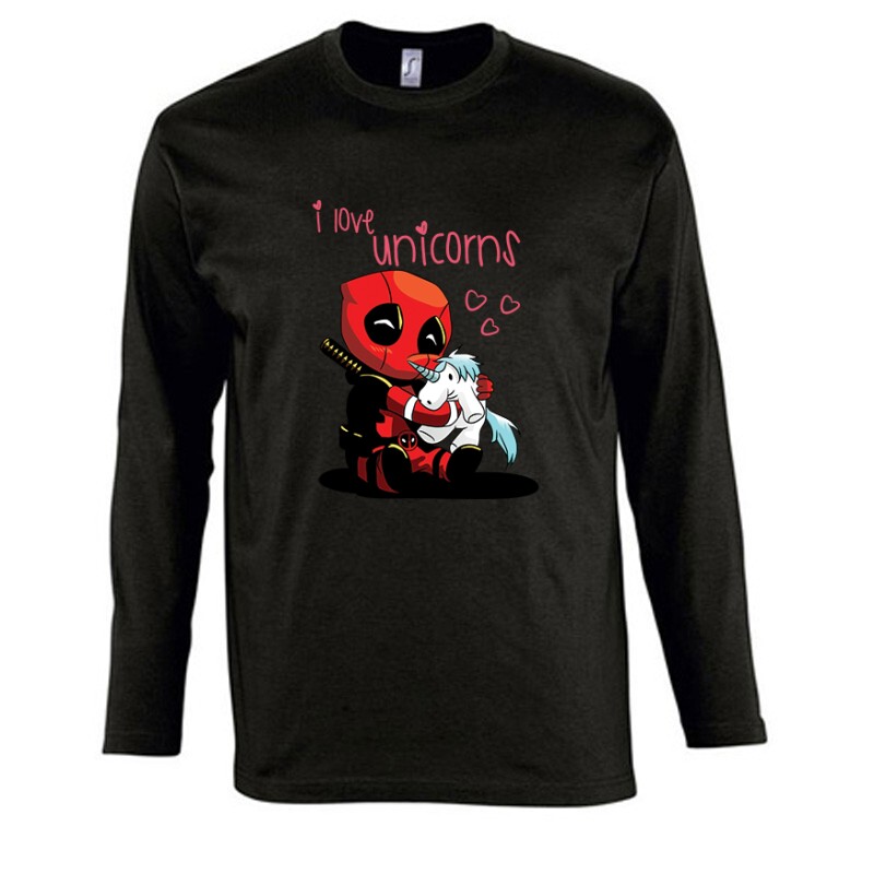 I Love Unicorns (Deadpool) Hosszú Ujjú Póló