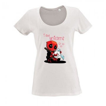 I Love Unicorns (Deadpool) Női O Nyakú Póló