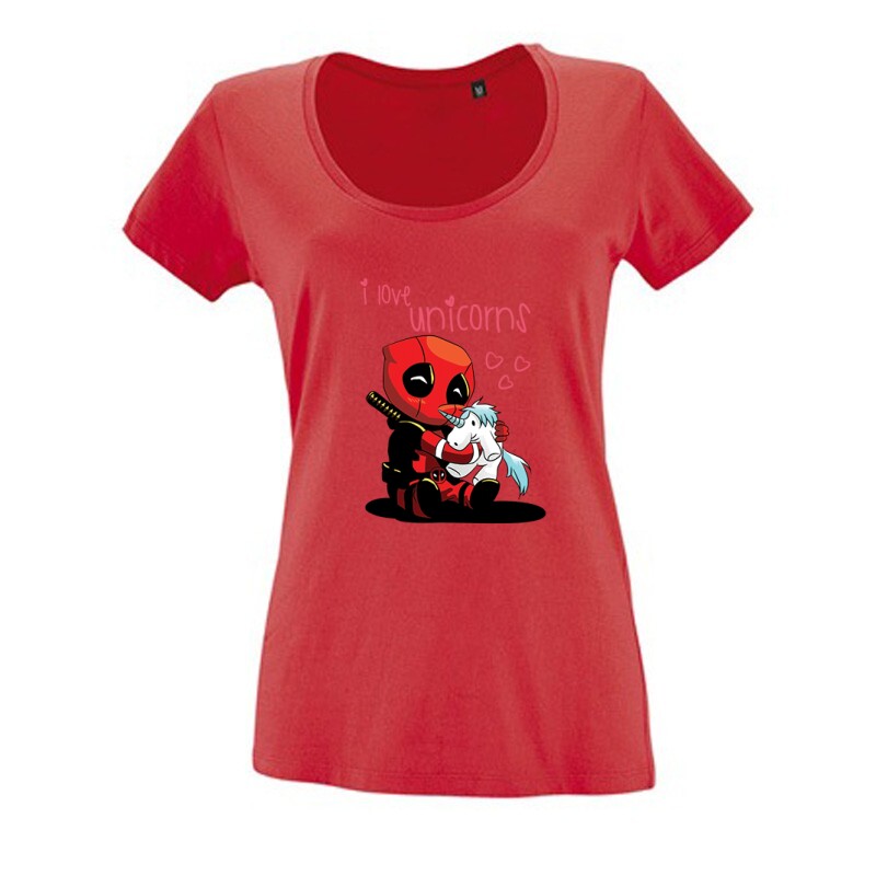 I Love Unicorns (Deadpool) Női O Nyakú Póló