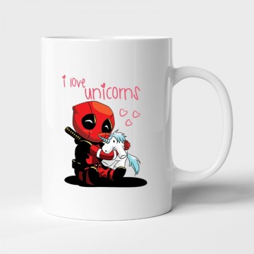I Love Unicorns (Deadpool) Bögre