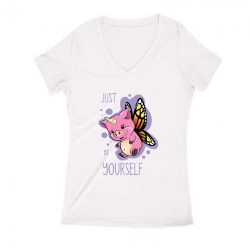 Just Be Yourself Női V Kivágott póló