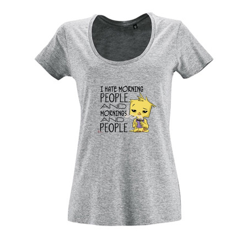 I Hate Morning (csibe) Női O Nyakú Póló