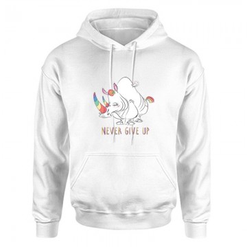 Never Give Up Unisex Kapucnis Pulcsi