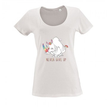 Never Give Up Női O Nyakú Póló