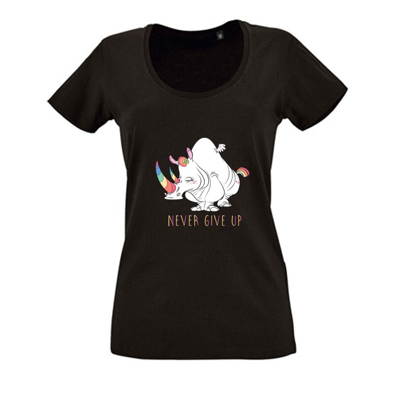 Never Give Up Női O Nyakú Póló