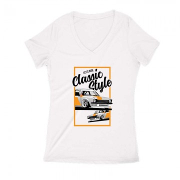 Classic Kadett Női V Kivágott póló