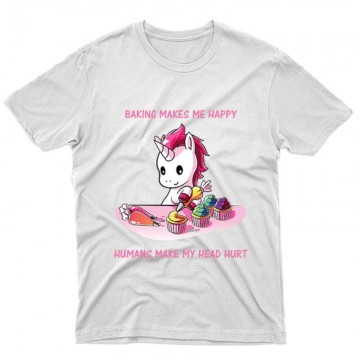 Baking Makes Me Happy Unisex Póló