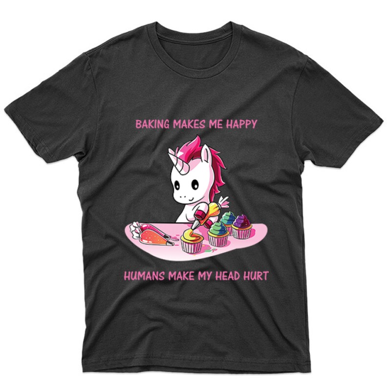 Baking Makes Me Happy Unisex Póló