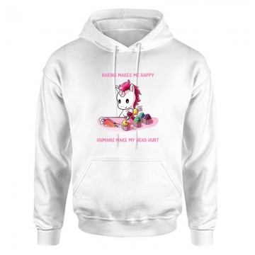 Baking Makes Me Happy Unisex Kapucnis Pulcsi