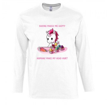 Baking Makes Me Happy Hosszú Ujjú Póló