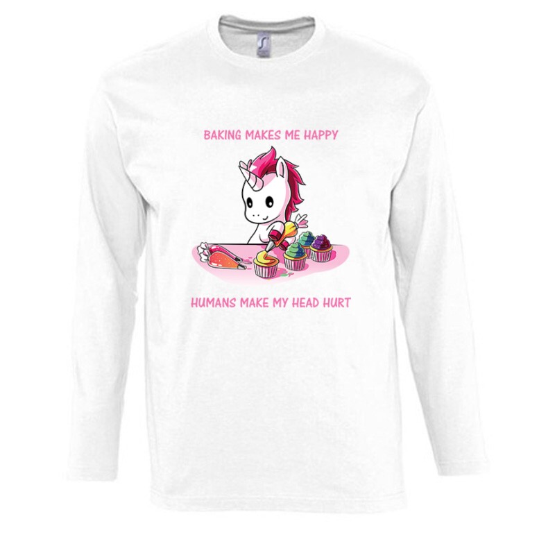 Baking Makes Me Happy Hosszú Ujjú Póló