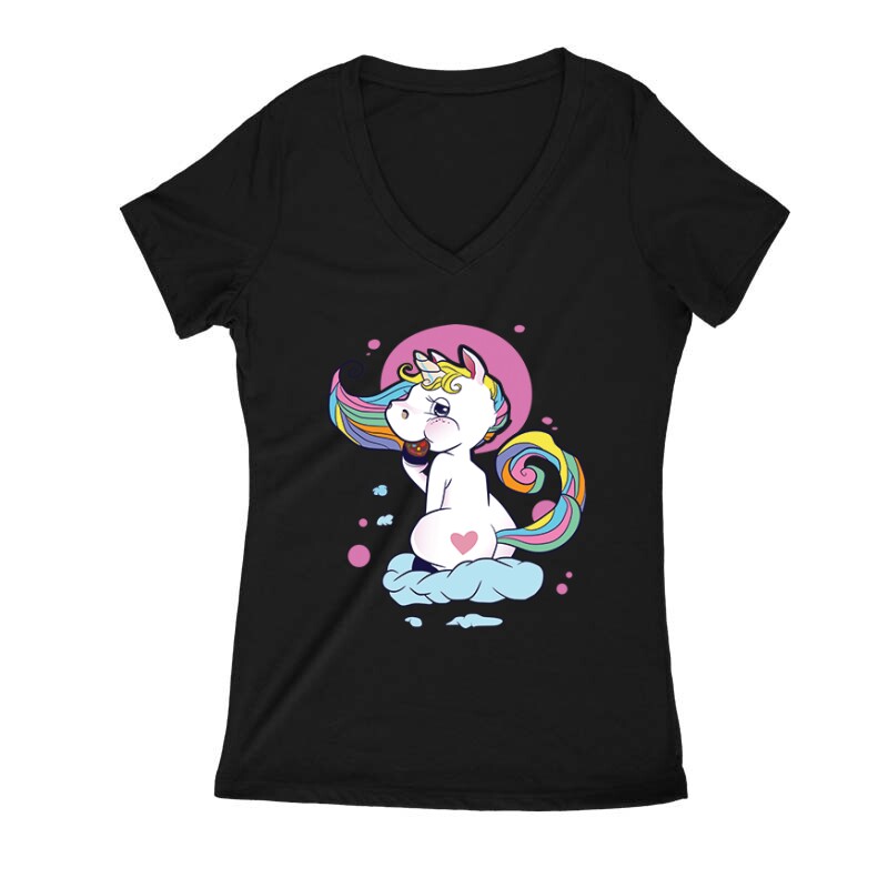 Sweet Unicorn Női V Kivágott póló