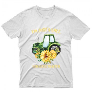 Just A Girl Who Love Tractor Unisex Póló