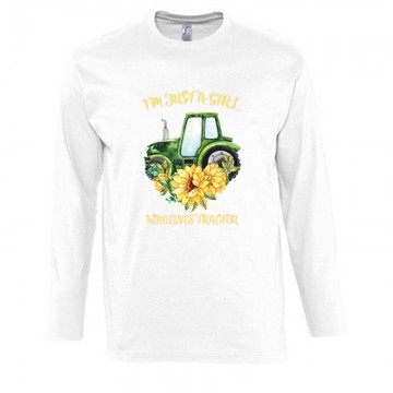 Just A Girl Who Love Tractor Hosszú Ujjú Póló