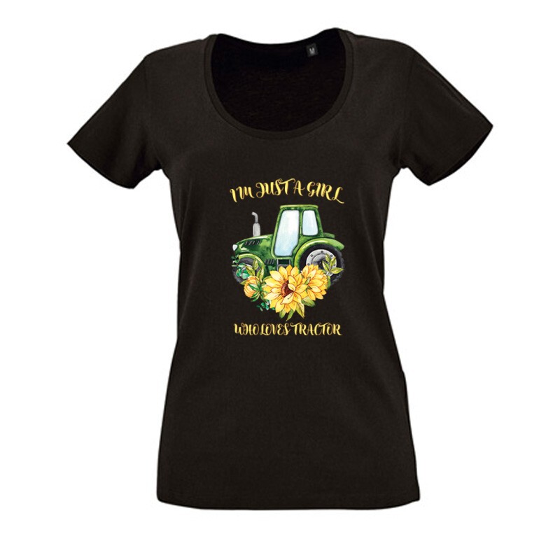 Just A Girl Who Love Tractor Női O Nyakú Póló