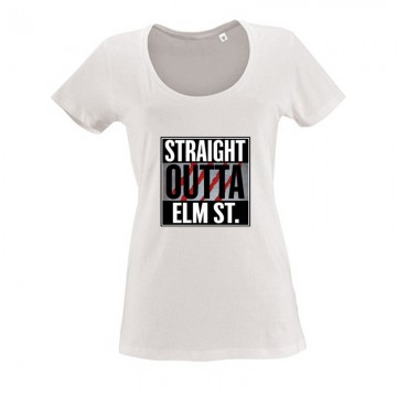 Straight Outta ELM ST. Női O Nyakú Póló