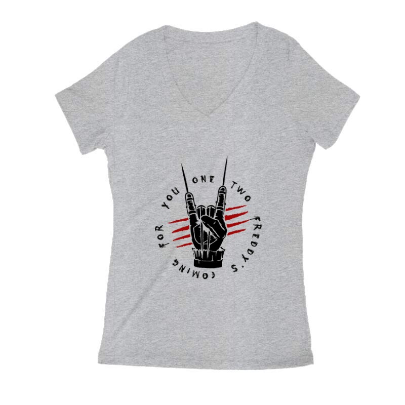 Freddy's Coming Női V Kivágott póló